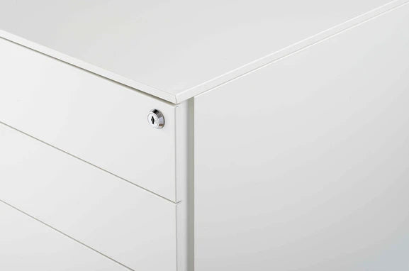 Value 3 Drawer Metal Mobile Pedestal White