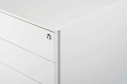 Value 3 Drawer Metal Slimline Mobile Pedestal Silver