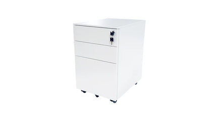 Value 3 Drawer Metal Mobile Pedestal White