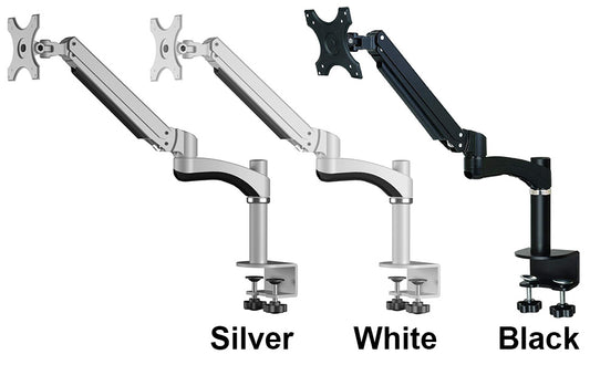 Velaro Gas Spring Single Monitor Arm (Black, Silver & White Available)