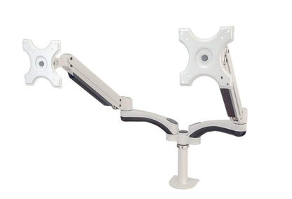 Double AVA10-series Gas Spring Desk Mount LED/LCD Monitor Arm White