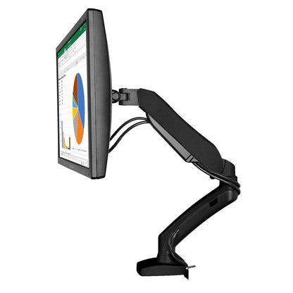 Luxora Gas Spring Single Monitor Arm (Black or White Available)