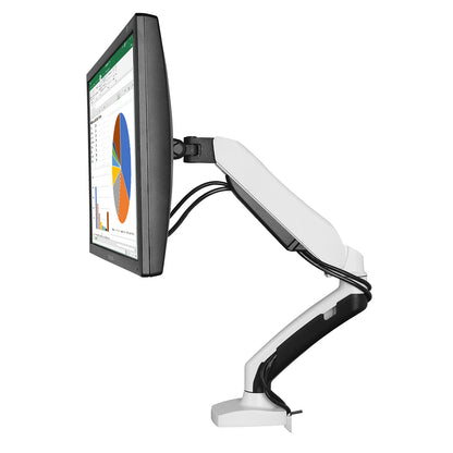 Luxora Gas Spring Single Monitor Arm (Black or White Available)