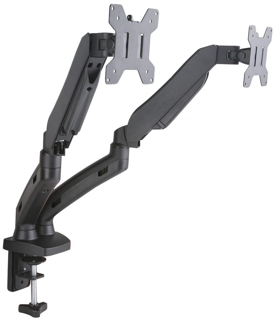 Luxora Gas Spring Double Monitor Arm (Black or White Available)