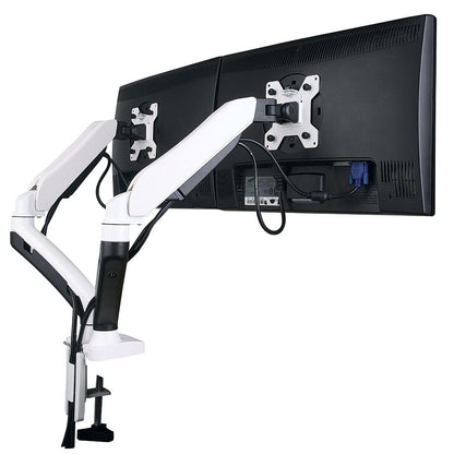 Luxora Gas Spring Double Monitor Arm (Black or White Available)