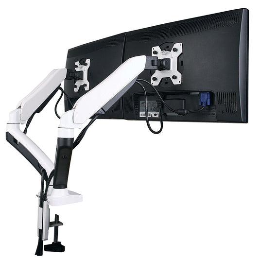 Luxora Gas Spring Double Monitor Arm (Black or White Available)