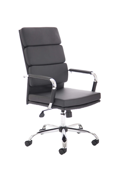 Advocate Medium Back Bonded Leather Executive Chair, Fixed Arms Black