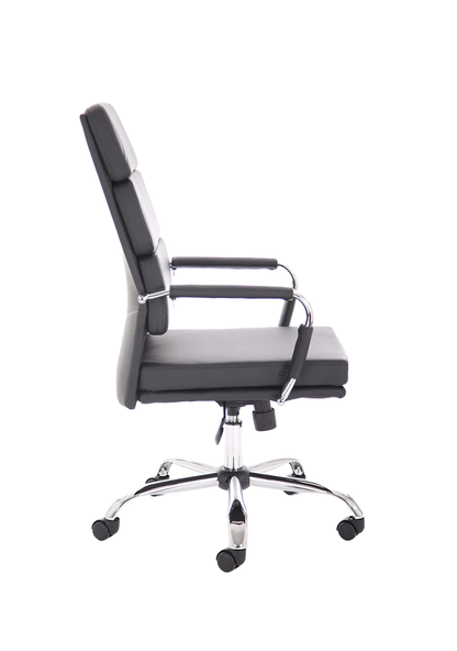 Advocate Medium Back Bonded Leather Executive Chair, Fixed Arms Black