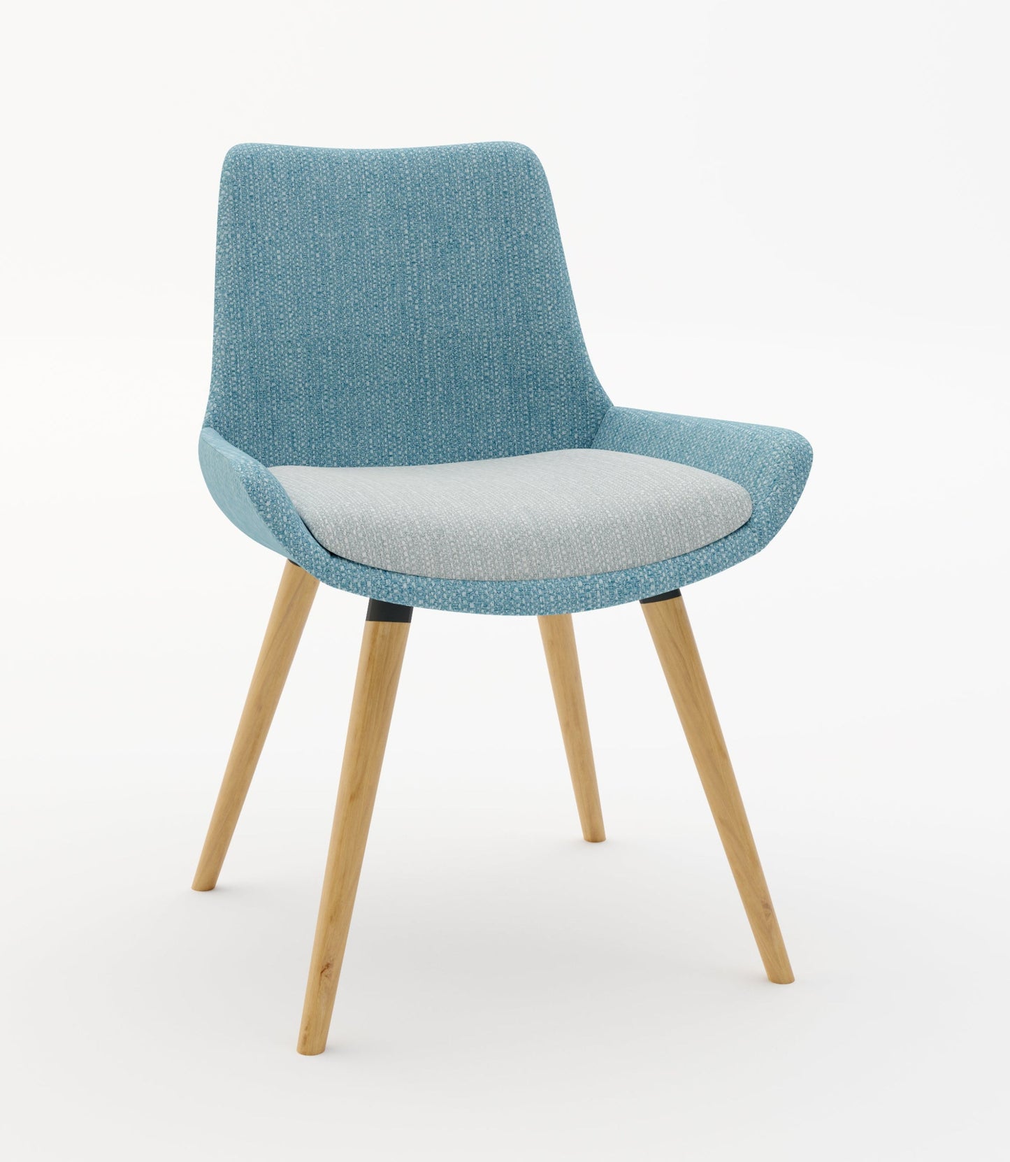 Brooklyn Single Seater Chair with 4 Wooden Legs (Many Fabric Colours Available)
