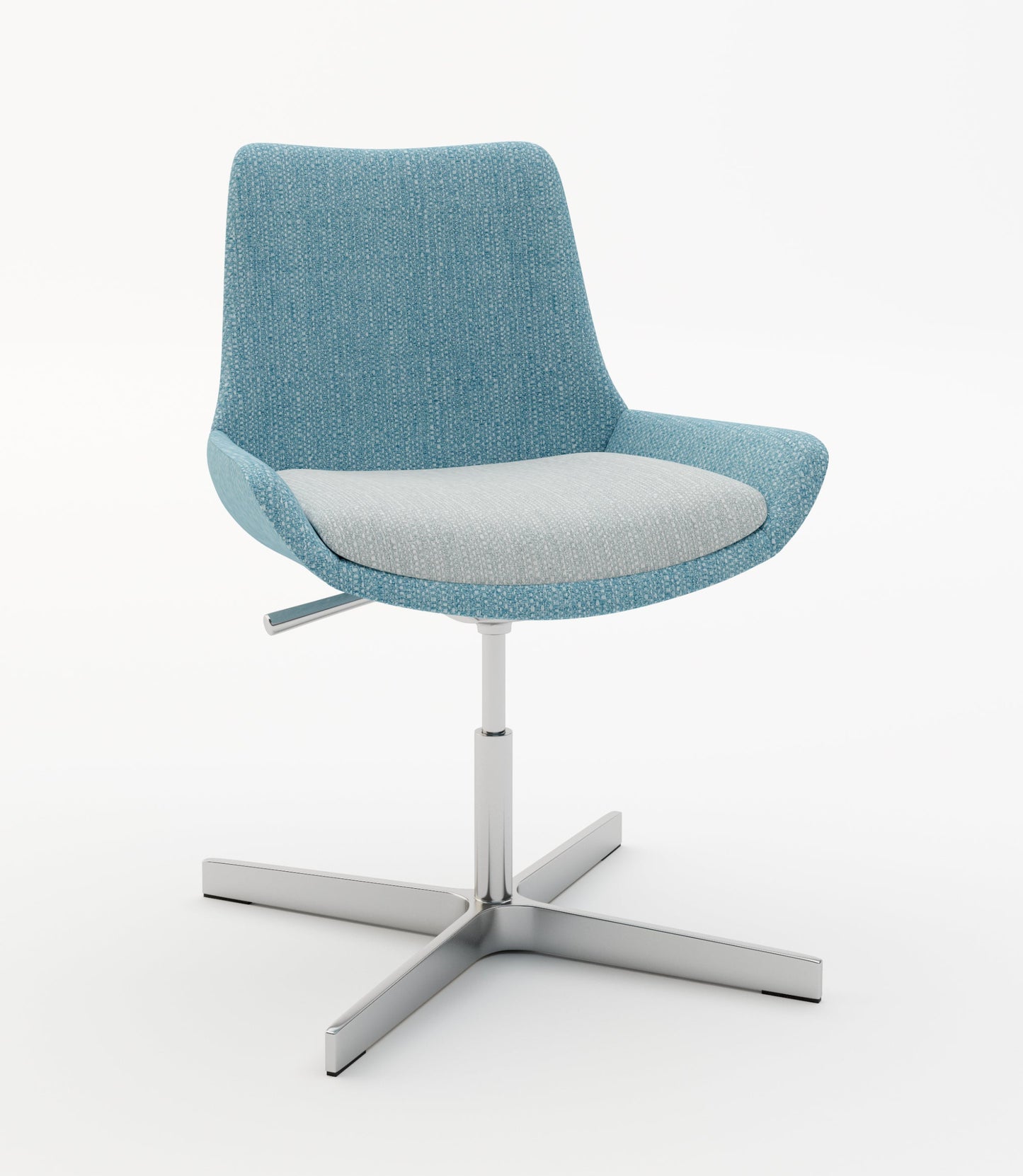 Brooklyn Single Seater Chair with Chrome 5 Star Base & Glides (Many Fabric Colours Available)