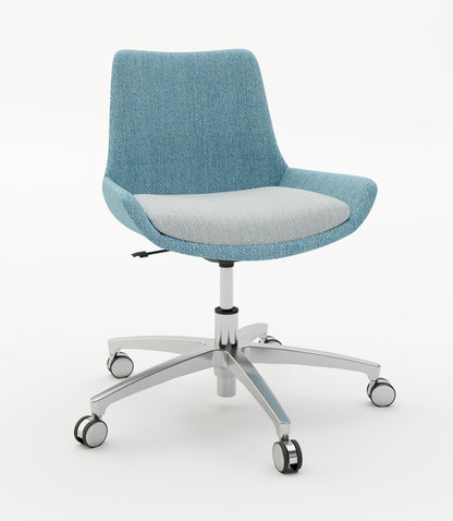 Brooklyn Single Seater Chair with Chrome 5 Star Base & Castors (Many Fabric Colours Available)