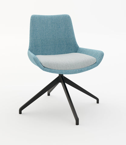 Brooklyn Single Seater Chair with Black Base & Glides (Many Fabric Colours Available)