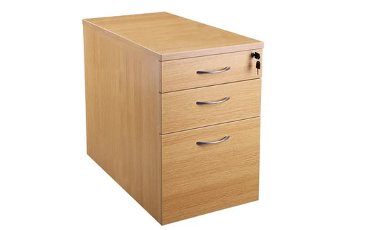 Endurance 800mm Deep Desk High 3 Drawer Pedestal Light Oak