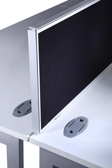 Value 1200mm Desk Mounted Screen with G clamp fixing brackets Jet Black Fabric