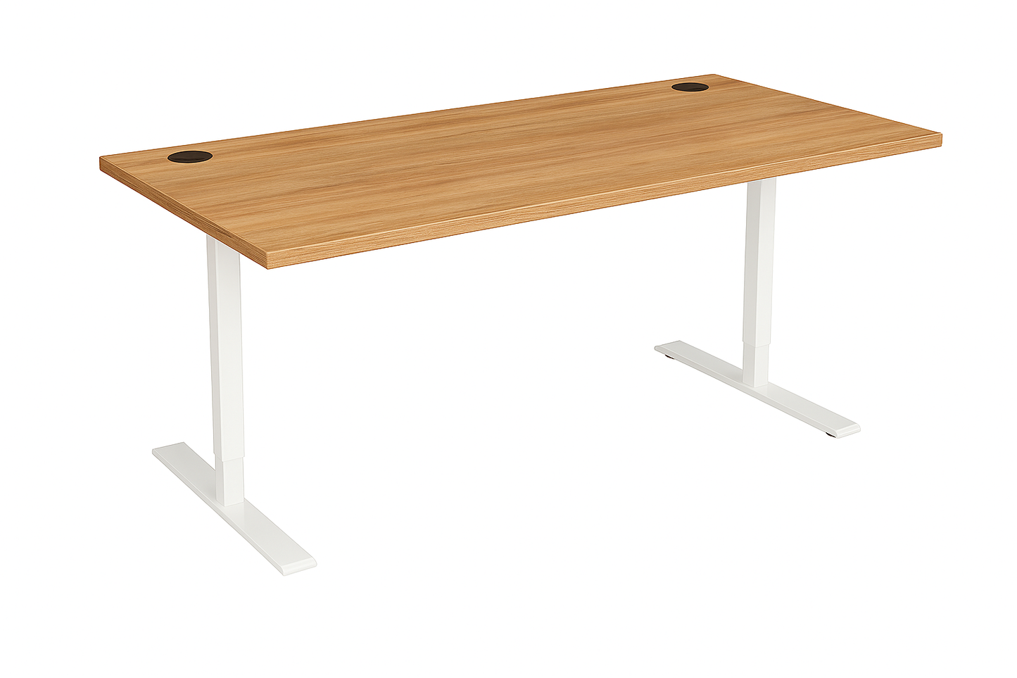 Value 1600x800mm Height Adjustable Desk American Black Walnut Top White Legs