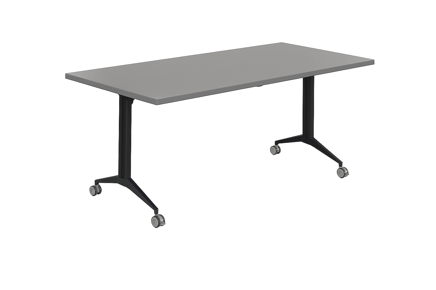 Value 1600x800mm Fliptop Table Graphite Top Black Frame