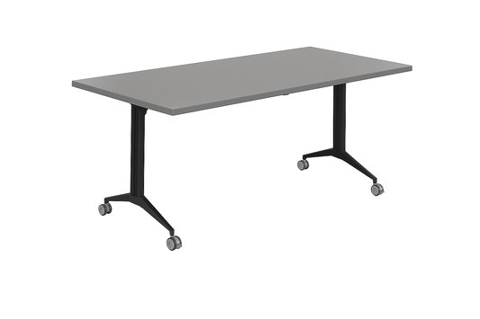 Value 1600x800mm Fliptop Table Graphite Top Black Frame