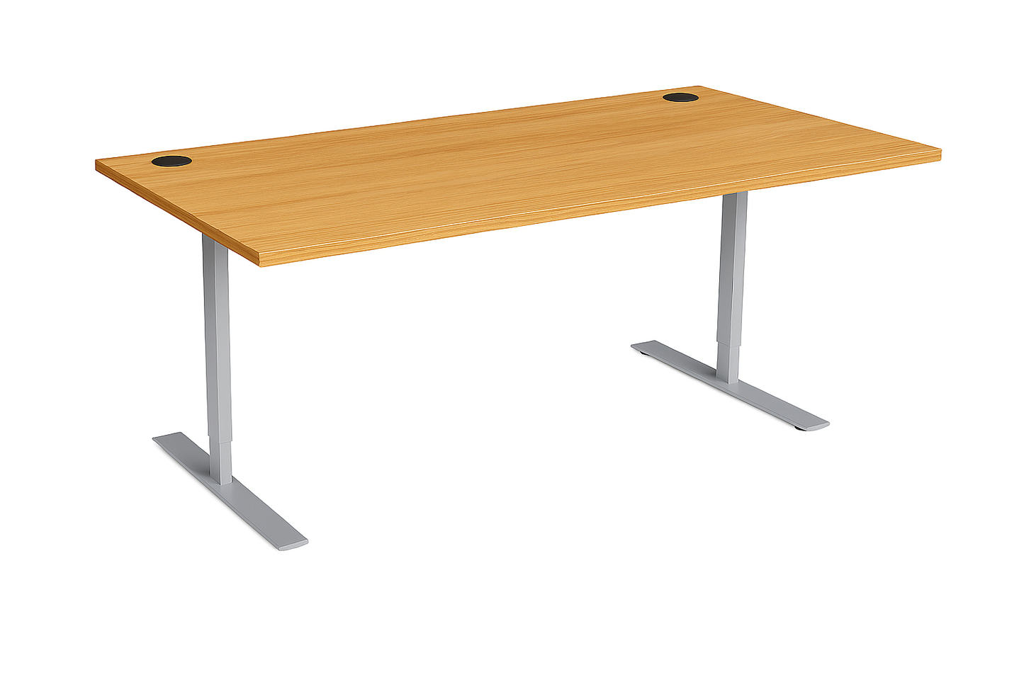 Value 1600x800mm Height Adjustable Desk American Black Walnut Top Silver Legs