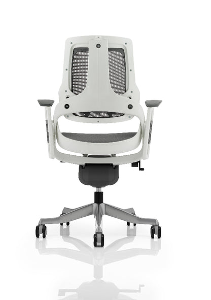 Zure High Back White Shell Executive Chair with Height Adjustable Arms Charcoal