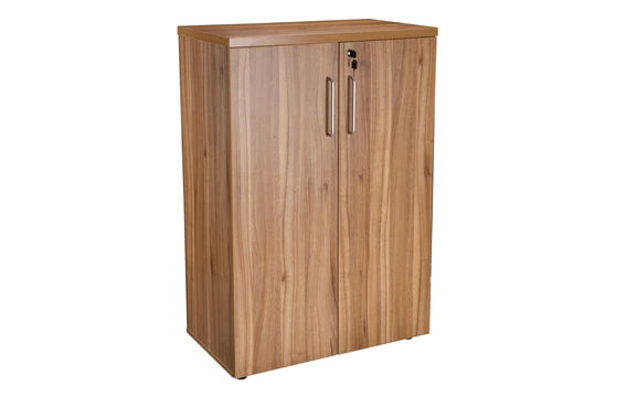 Alto 1200mm High Double Door Cupboard with 2 Shelves American Black Walnut