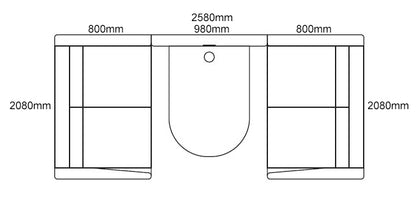 Alto Booth Extra Large 4 Seater with Table inc Desktop Power Module & TV Bracket