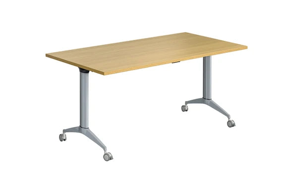 Value 1200x800mm Fliptop Table Light Oak Top Grey Frame