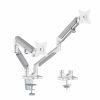 Novara Gas Spring Double Monitor Arm Silver