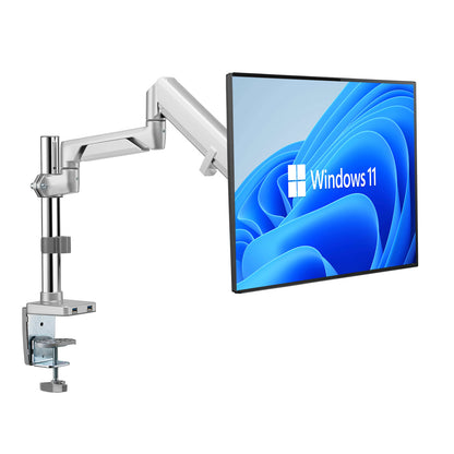 Novara Plus Gas Spring Single Monitor Arm with USB Port Silver