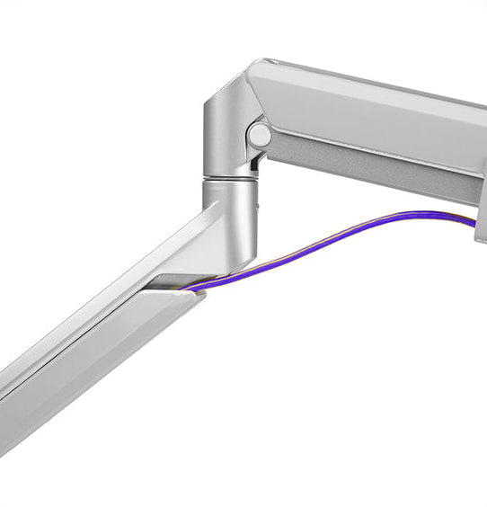 Novara Pro Gas Spring Single Monitor Arm with Dock Silver