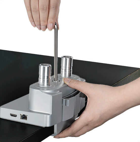 Novara Pro Gas Spring Single Monitor Arm with Dock Silver