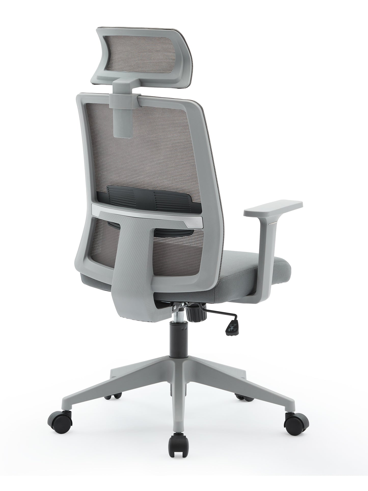 Griseo High Back Mesh Operator Armchair with  Adjustable Headrest in Grey