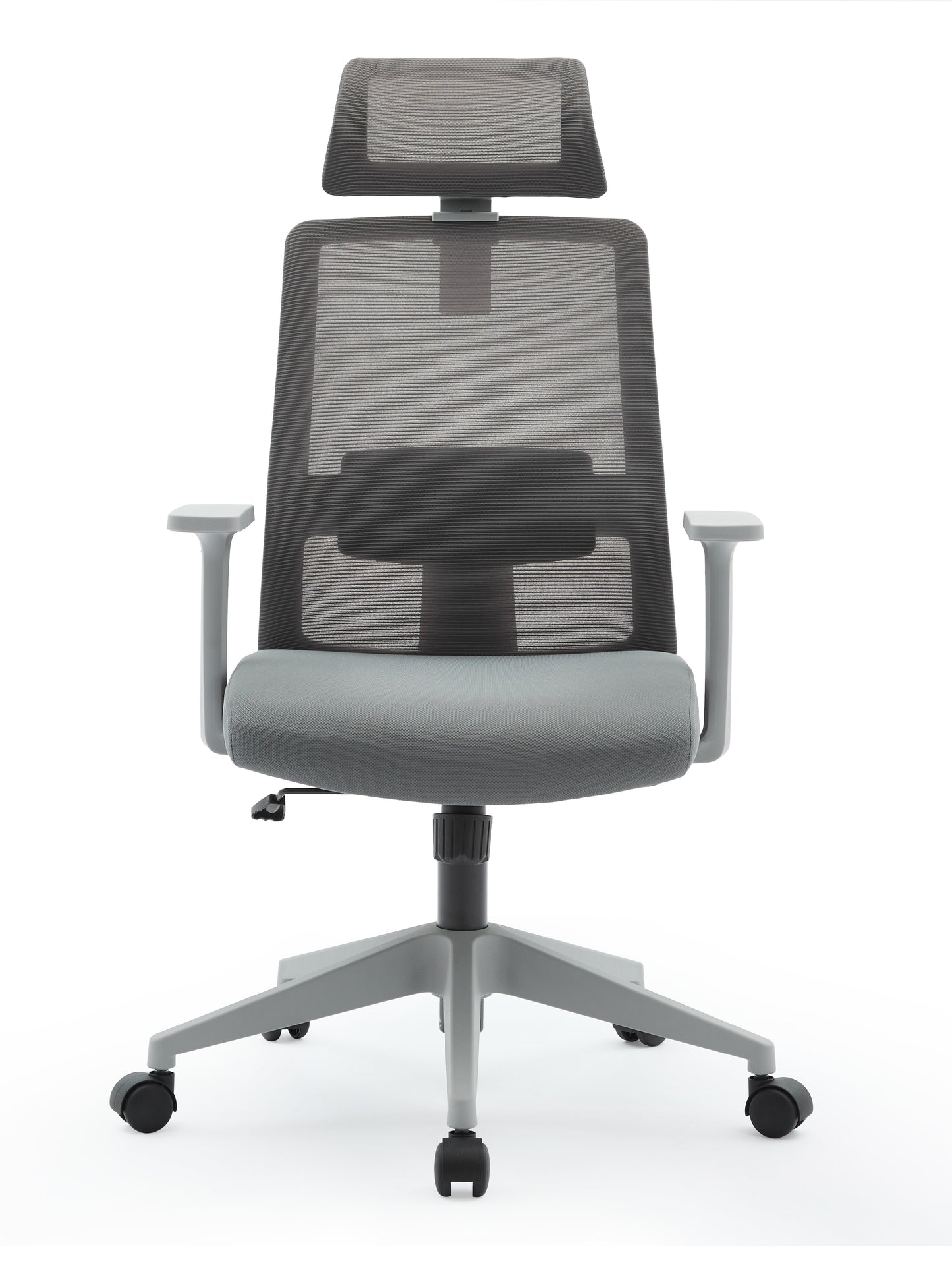 Griseo High Back Mesh Operator Armchair with  Adjustable Headrest in Grey