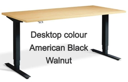 Value 1200x800mm Height Adjustable Desk American Black Walnut Top Black Legs