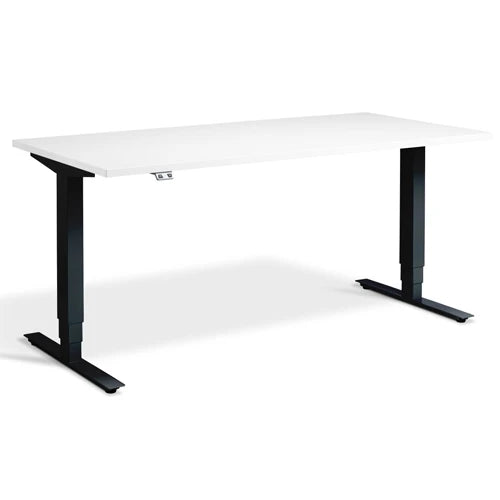 Value 1200x800mm Height Adjustable Desk White Top Black Legs