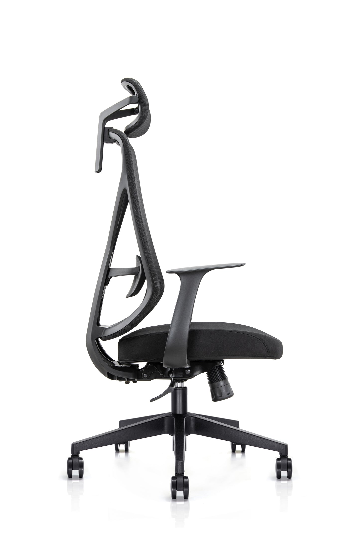 Kalos High Back Mesh Operator Armchair with Adjustable Headrest in Black