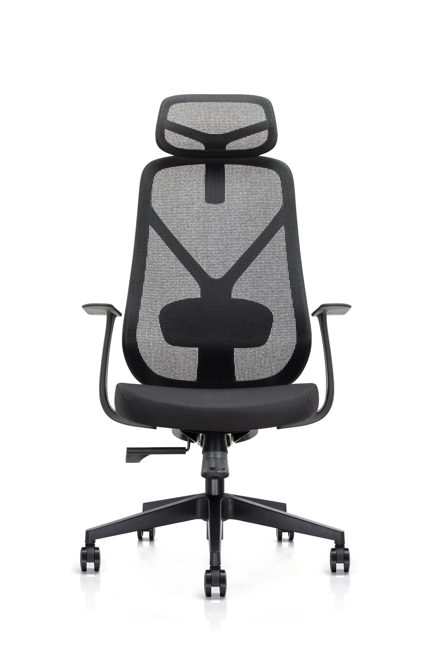Kalos High Back Mesh Operator Armchair with Adjustable Headrest in Black