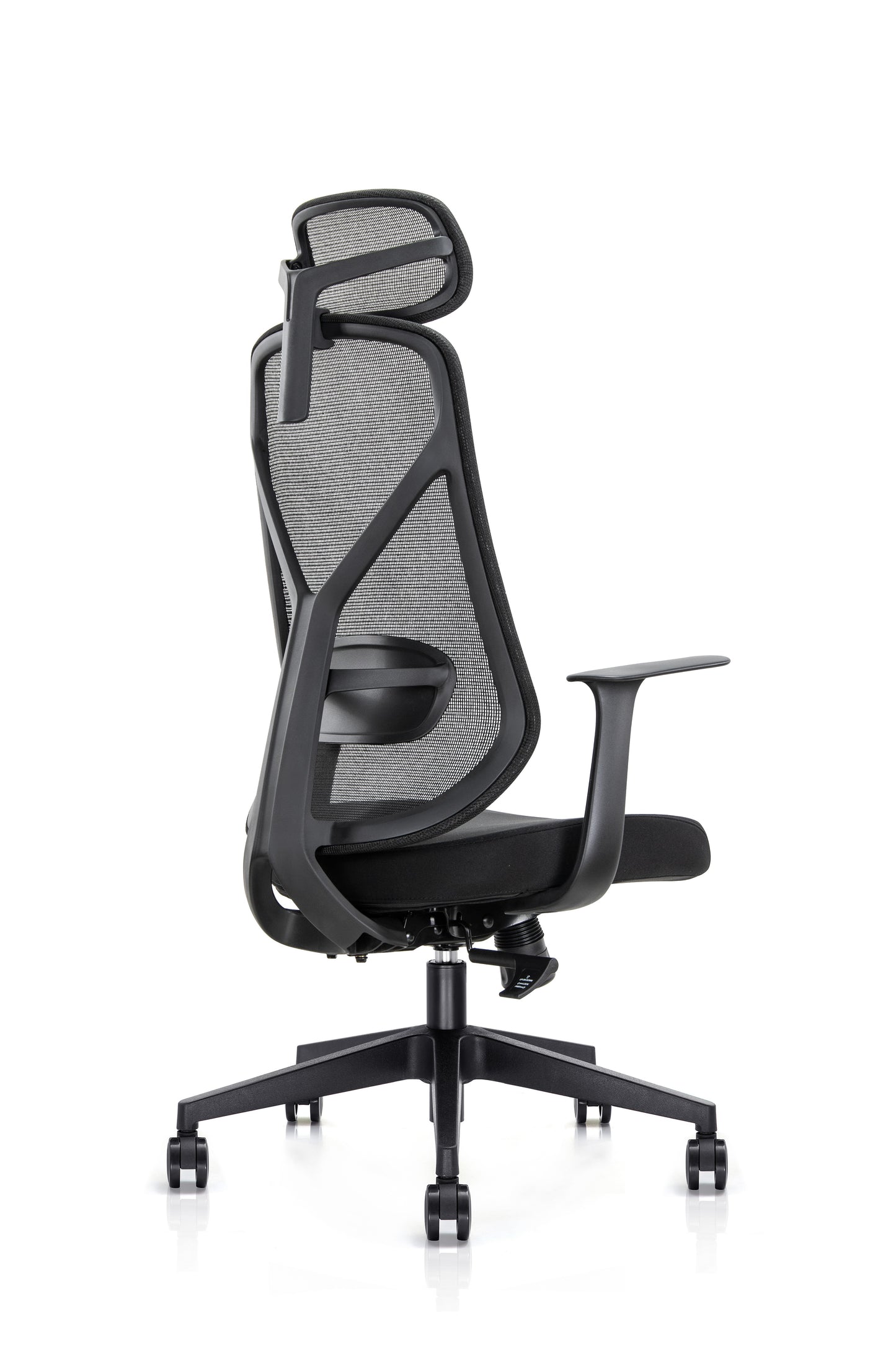 Kalos High Back Mesh Operator Armchair with Adjustable Headrest in Black