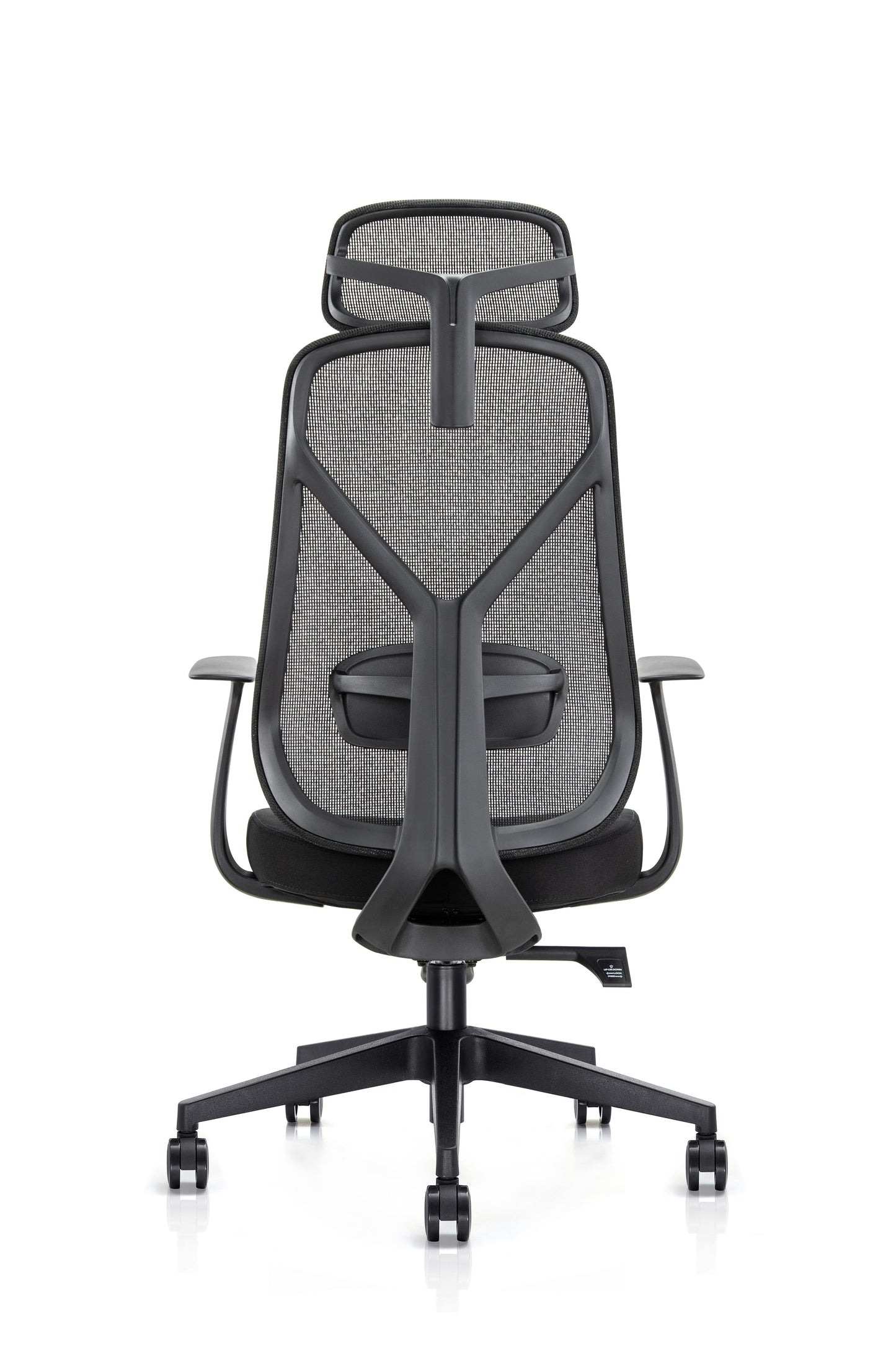 Kalos High Back Mesh Operator Armchair with Adjustable Headrest in Black