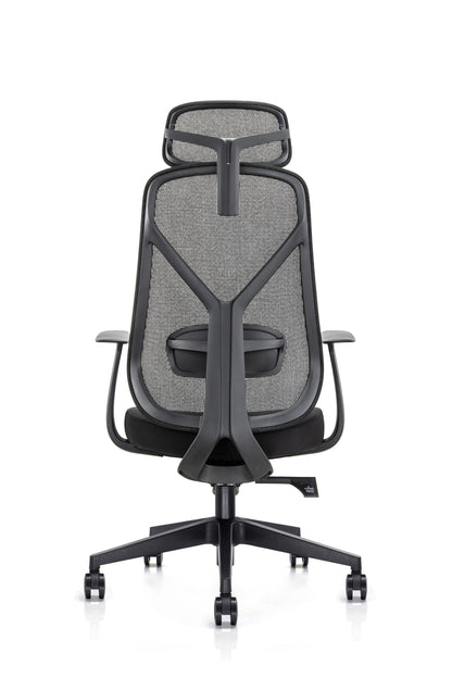 Kalos High Back Mesh Operator Armchair with Adjustable Headrest in Black