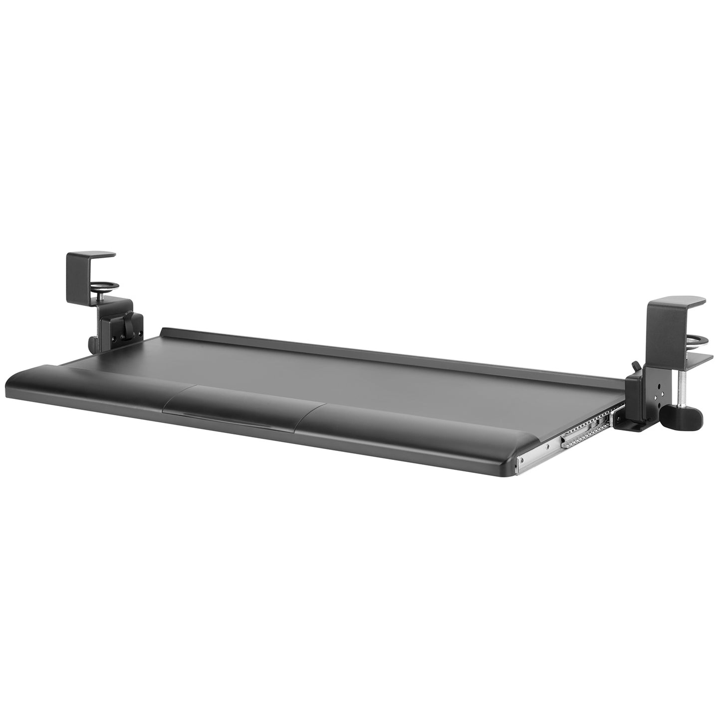 Clamp On Sliding Keyboard Tray with Tilt Black