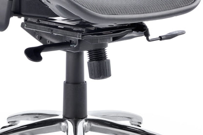 Black mesh back office chair on a white background