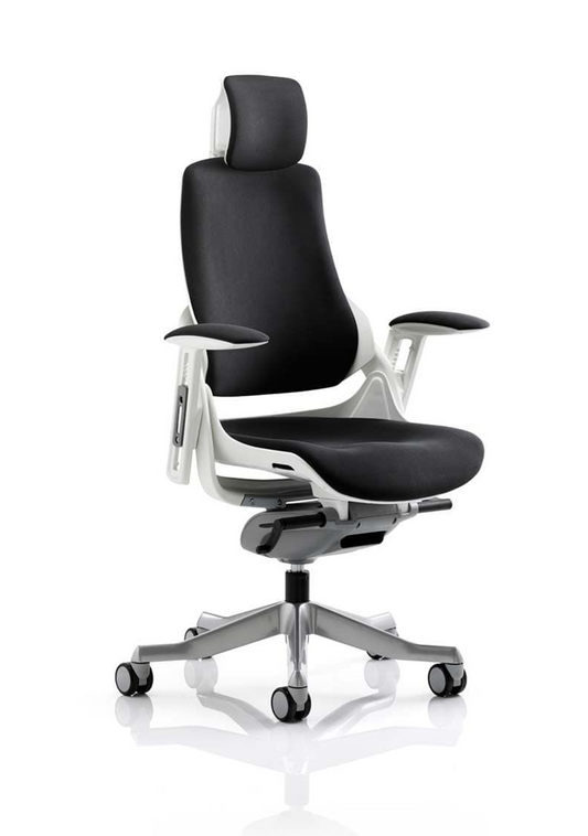 Zure High Back Executive Chair, Height Adj Arms & Headrest Black D.S.