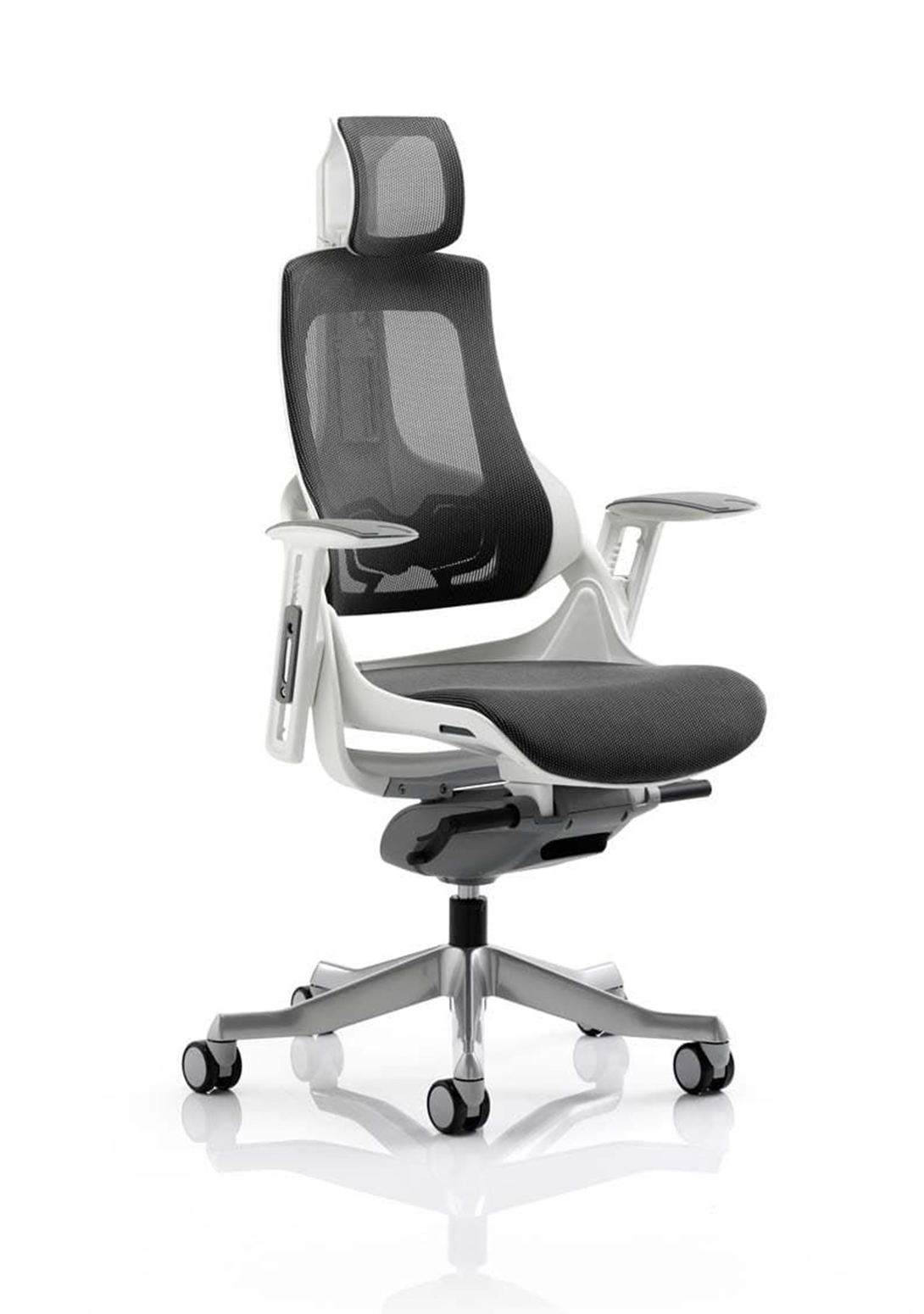 Zure High Back Executive Chair, Height Adjustable Arms & Headrest Charcoal