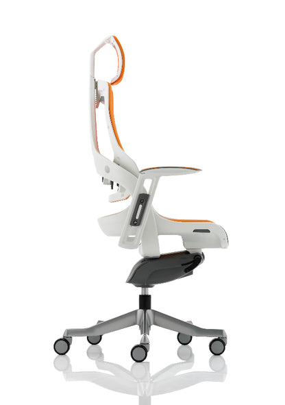 Zure High Back Executive Chair with Height Adjustable Arms & Headrest Orange