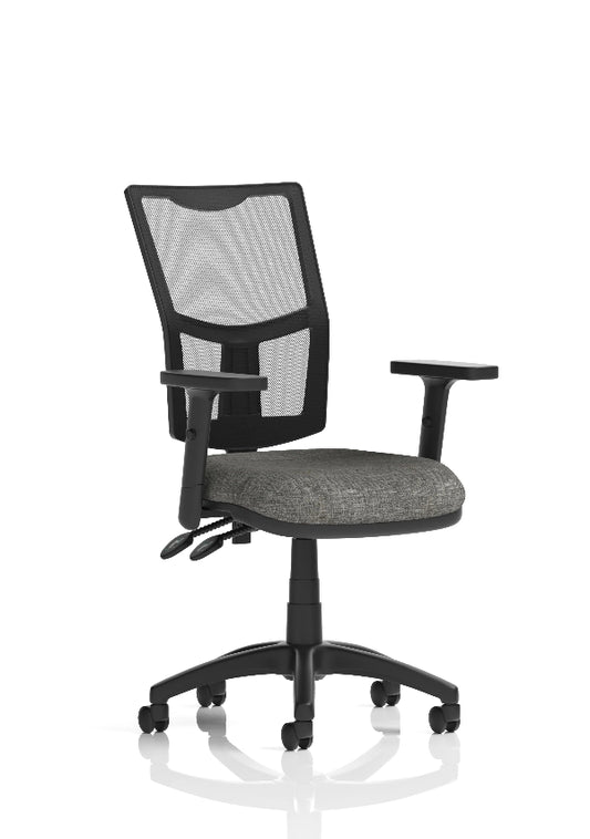 Eclipse Plus II Medium Mesh Back Operator Armchair with Height Adjust Arms, Charcoal Fabric