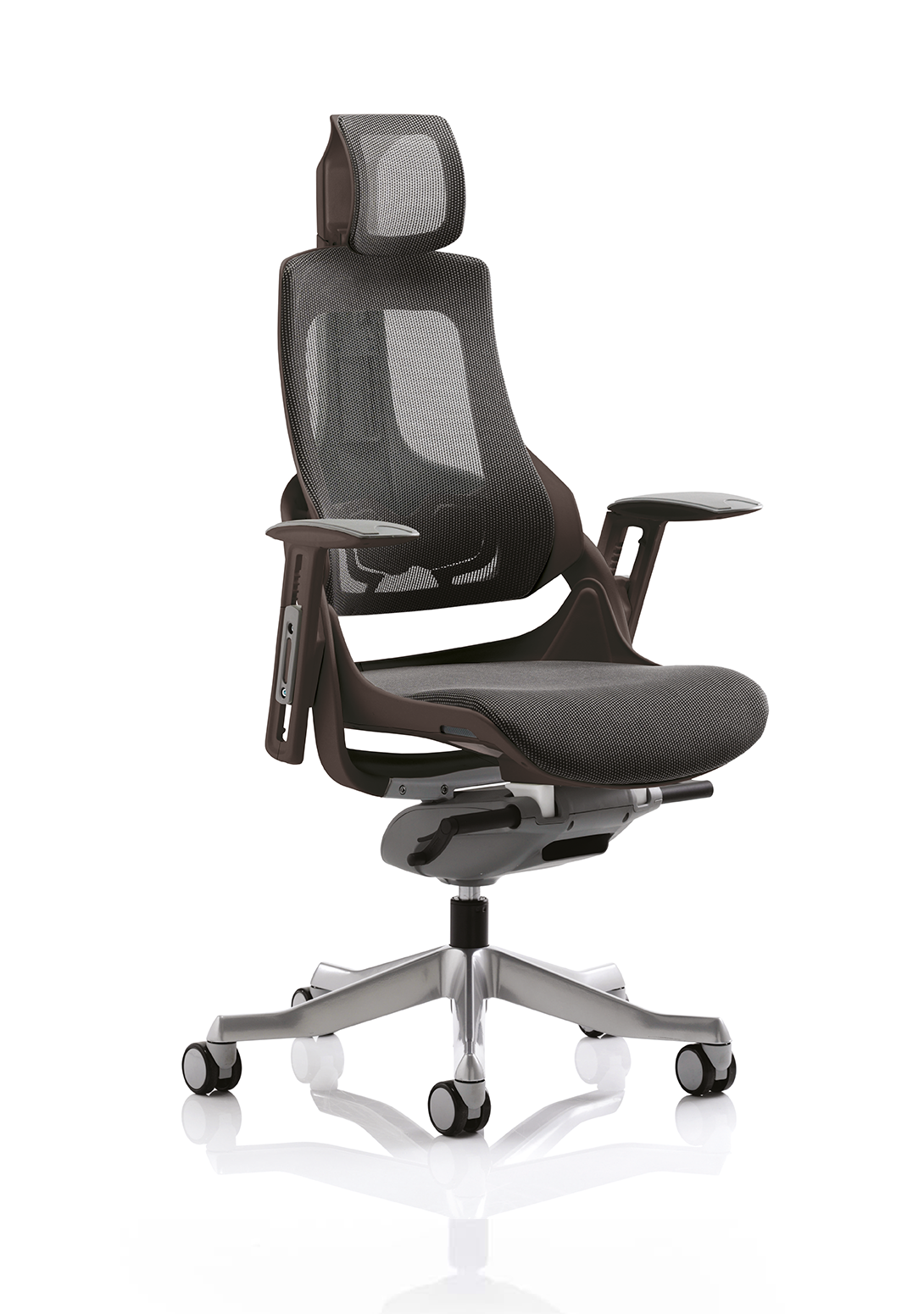 Zure High Back Executive Chair, Height Adjustable Arms & Headrest Charcoal