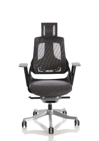Zure High Back Executive Chair with Height Adjustable Arms & Headrest Charcoal