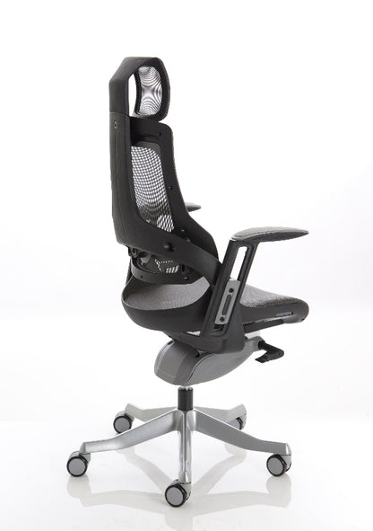Zure High Back Executive Chair with Height Adjustable Arms & Headrest Charcoal