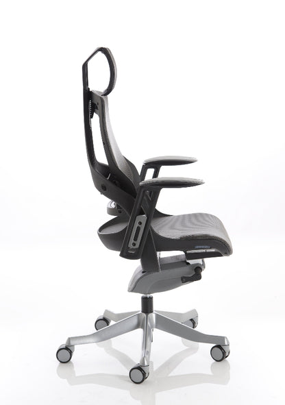 Zure High Back Executive Chair with Height Adjustable Arms & Headrest Charcoal