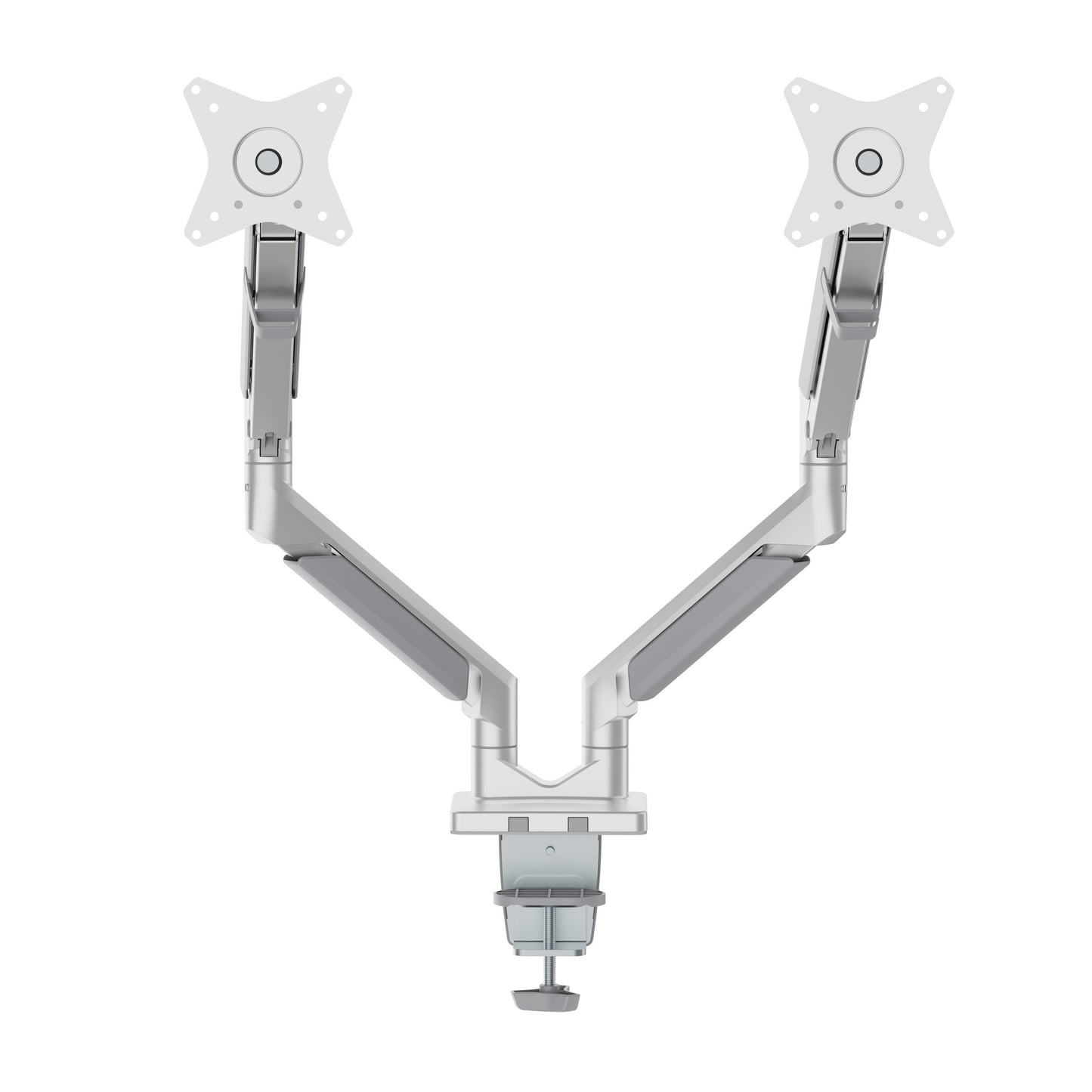 Novara Gas Spring Double Monitor Arm Silver